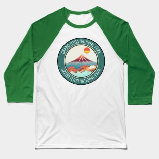 Minimalist Grand Teton National Park in Japanese Vibes Baseball T-Shirt